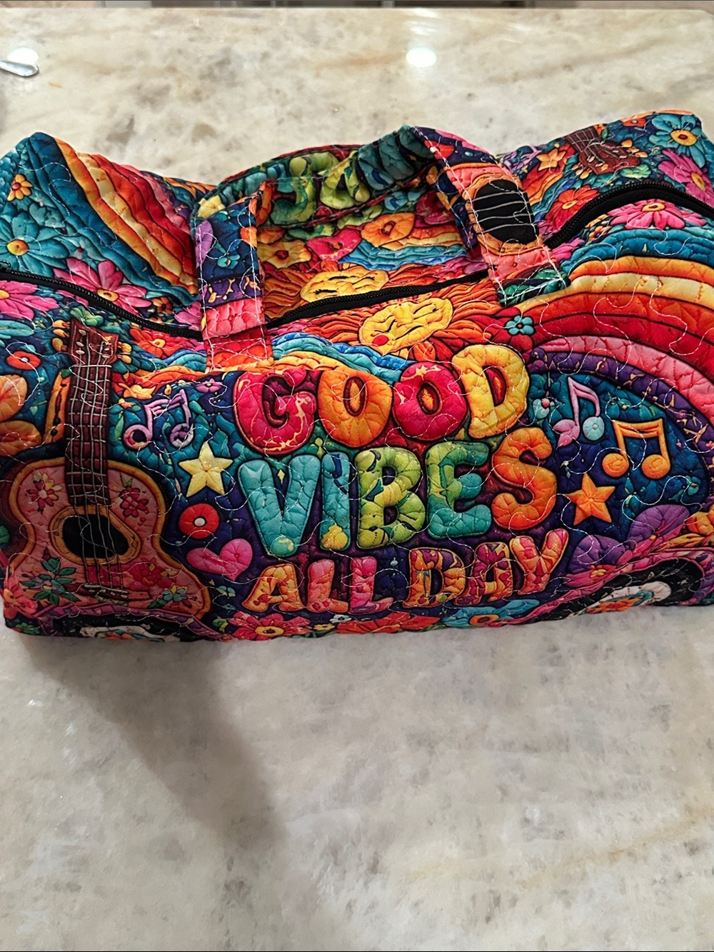 Good Vibes Quilted Multi-Color Duffel Bag